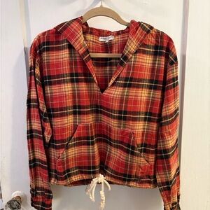 Lady and the Sailor Plaid Hooded Pullover Top